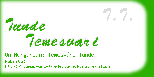 tunde temesvari business card